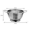 REGENT HEAVY DUTY COLANDER STAINLESS STEEL MATT FINISH, (345X140X260MM DIA)