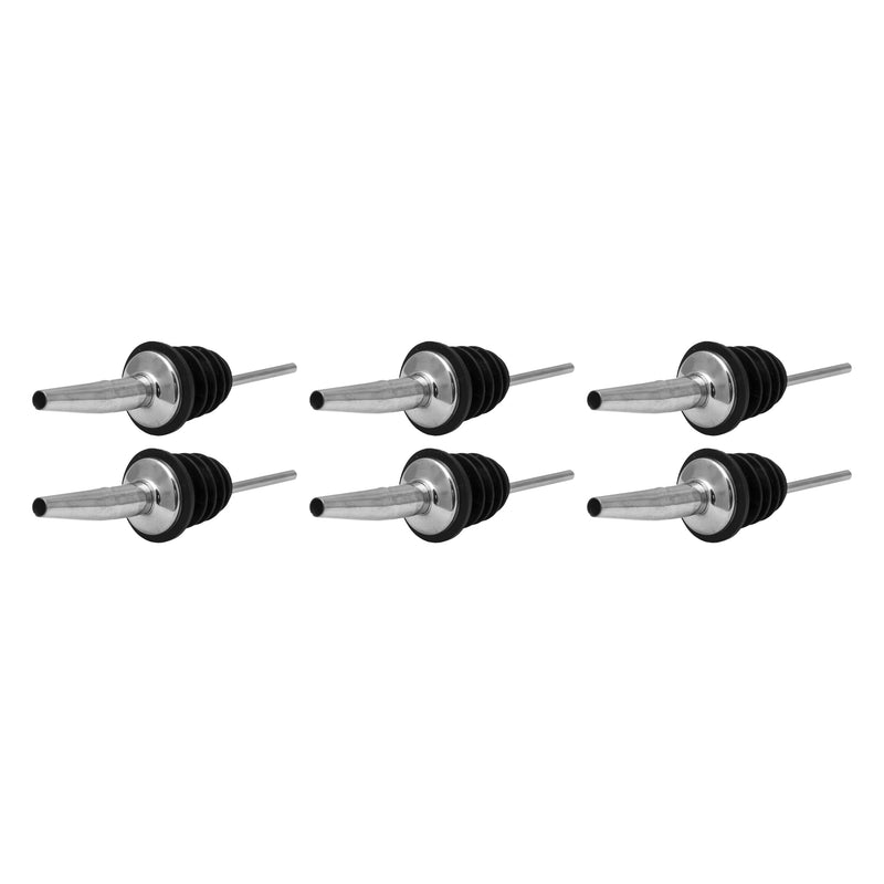 BAR BUTLER FREE FLOW POURERS ST STEEL 6 PACK, (30MM DIA (24MM SEAL DIA) X116MM)