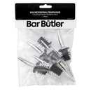 BAR BUTLER FREE FLOW POURERS ST STEEL 6 PACK, (30MM DIA (24MM SEAL DIA) X116MM)