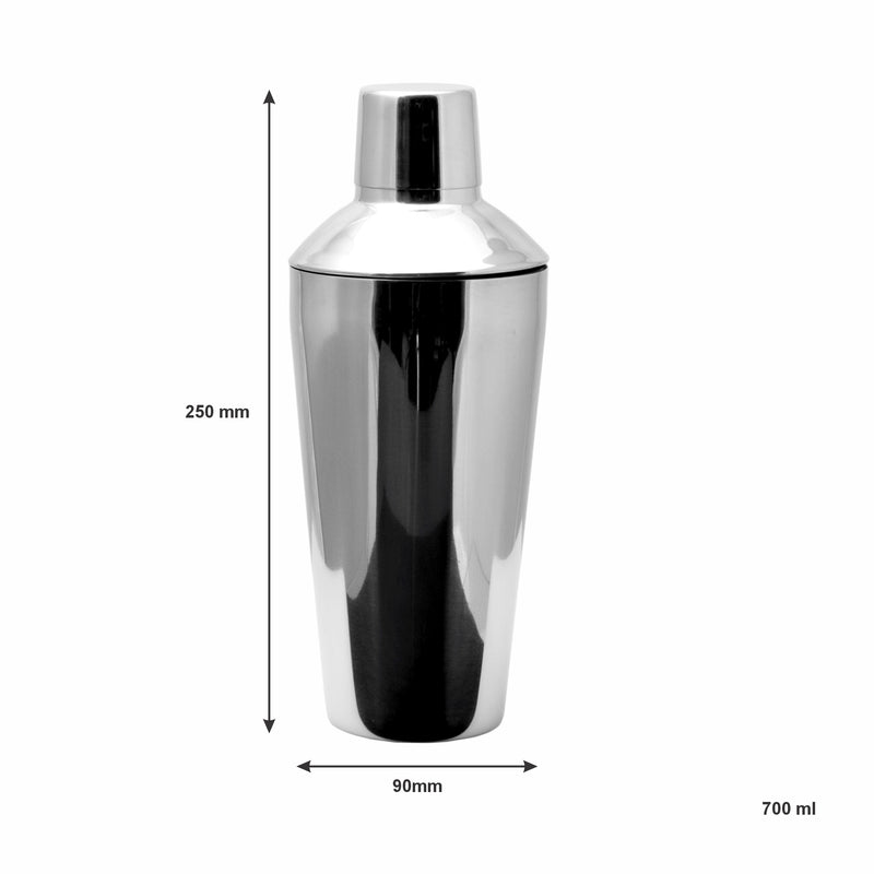 BAR BUTLER COCKTAIL SHAKER TAPERED ST STEEL, 700ML (90MM DIAX250MM)