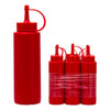 REGENT ROUND PLASTIC SAUCE BOTTLE RED 6 PACK, 250ML (50MM DIAX180MM)