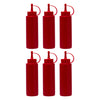 REGENT ROUND PLASTIC SAUCE BOTTLE RED 6 PACK, 250ML (50MM DIAX180MM)