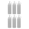 REGENT ROUND PLASTIC SAUCE BOTTLE WHITE 6 PACK, 250ML (50MM DIAX180MM)