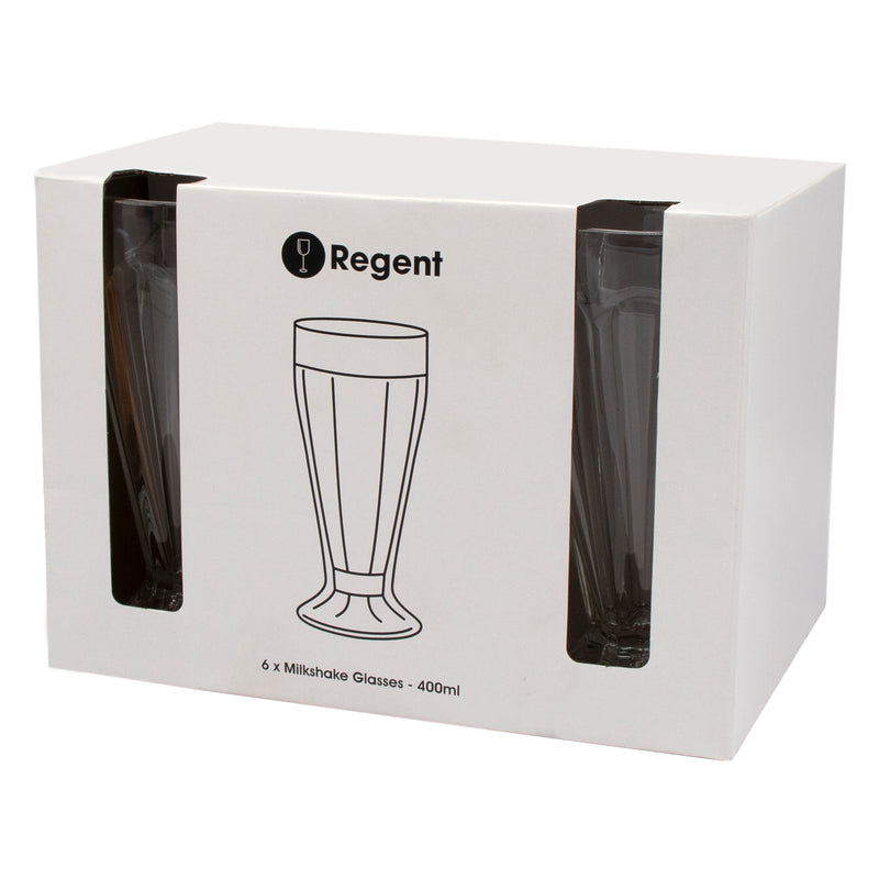 REGENT SODA/MILKSHAKE GLASS 6 PACK, 400ML (185X85MM DIA)