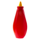 REGENT PLASTIC FLAT SQUEEZE BOTTLE RED WITH WITCH HAT CAP 6 PACK, (500ML)