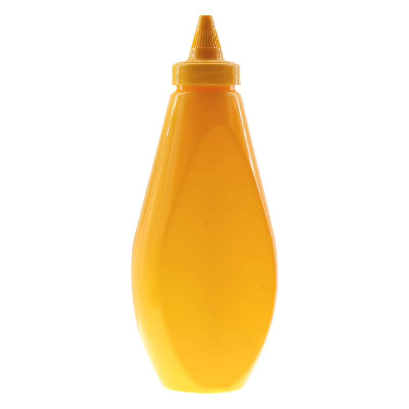 REGENT PLASTIC FLAT SQUEEZE BOTTLE YELLOW WITH WITCH HAT CAP 6 PACK, (500ML)