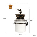 REGENT COFFEE GRINDER WITH WHITE CERAMIC HERMETIC STORAGE CANISTER, 250ML (180X80MM DIA)