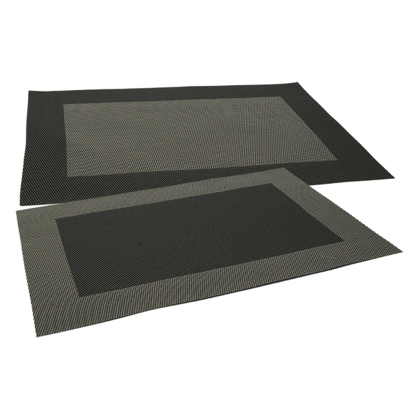 REGENT PLACE MATS WOVEN PVC BROWN WITH BORDER, (300X450MM)