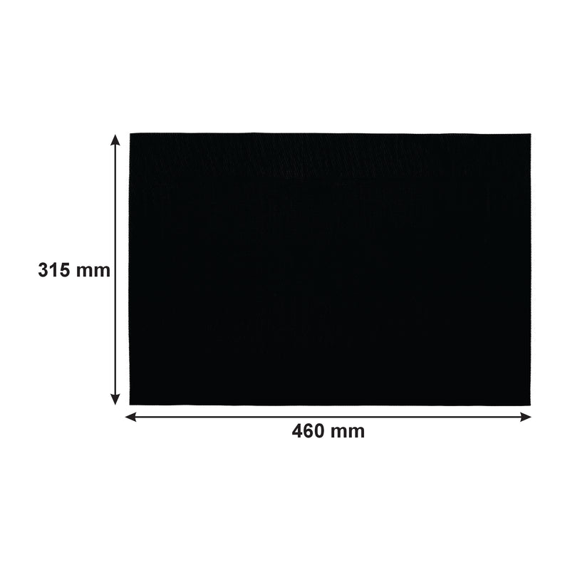 REGENT PLACE MATS WOVEN PVC BLACK WITH BORDER, (300X450MM)