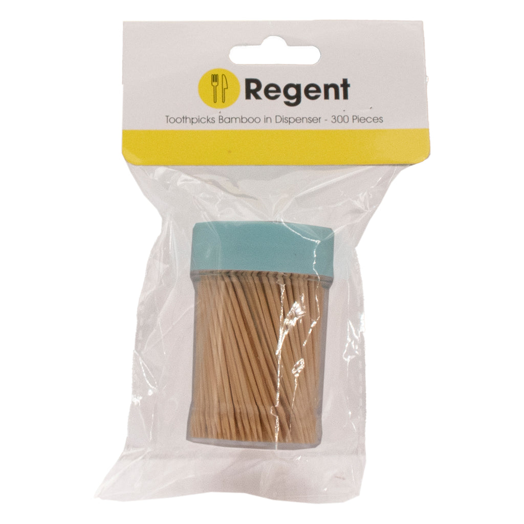 REGENT BAMBOO TOOTHPICKS IN A DISPENSER 300 PIECES, (45MM DIAX70MM)