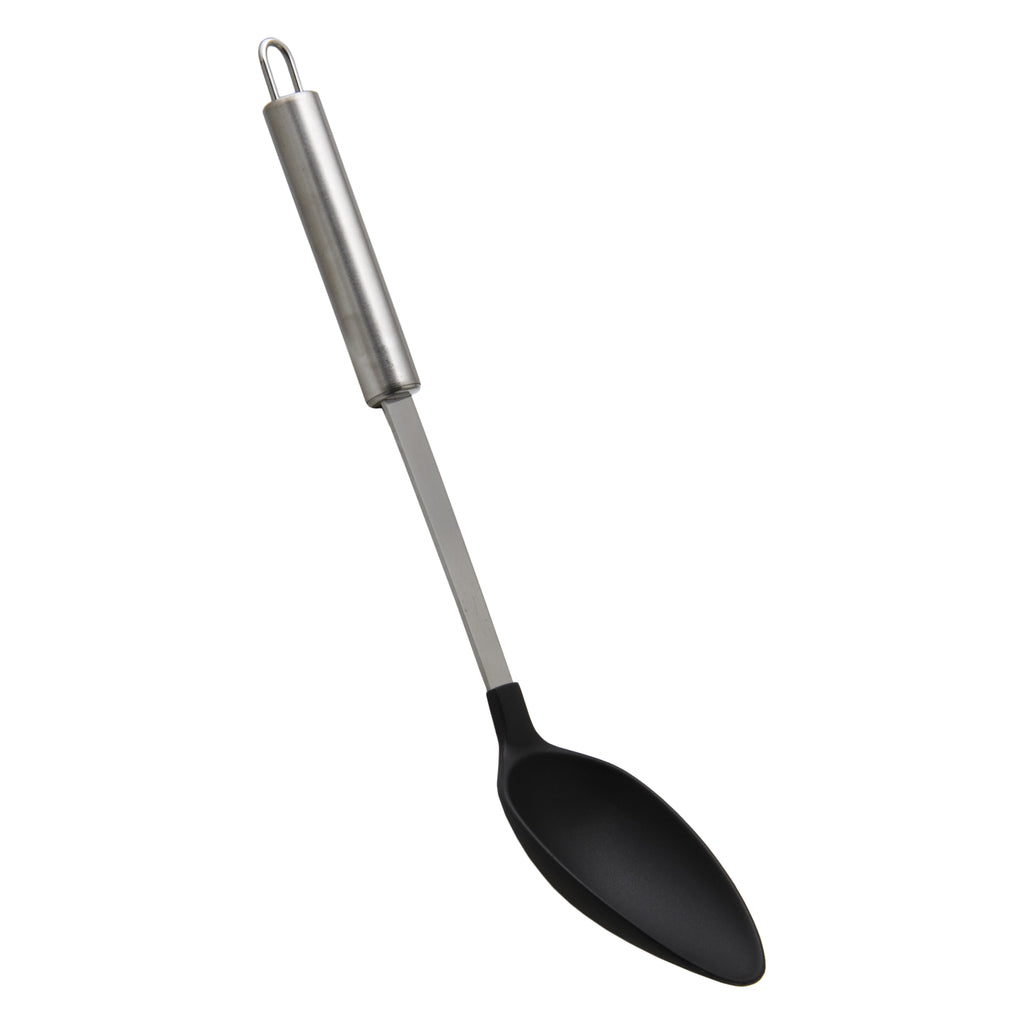 REGENT KITCHEN NYLON SOLID SPOON WITH ST STEEL HANDLE, (330X62X60MM)