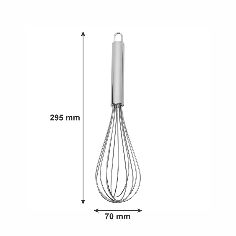 REGENT BAKEWARE WHISKS STAINLESS STEEL 2 PIECE SET, (250X60MM DIA l 300X70MM DIA)