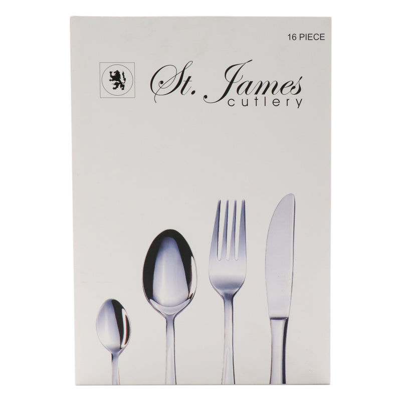 ST. JAMES CUTLERY KENSINGTON 16 PIECE SET IN CARDBOARD GIFT BOX