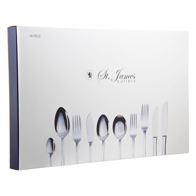 ST. JAMES CUTLERY KENSINGTON 56 PIECE SET IN CARDBOARD GIFT BOX