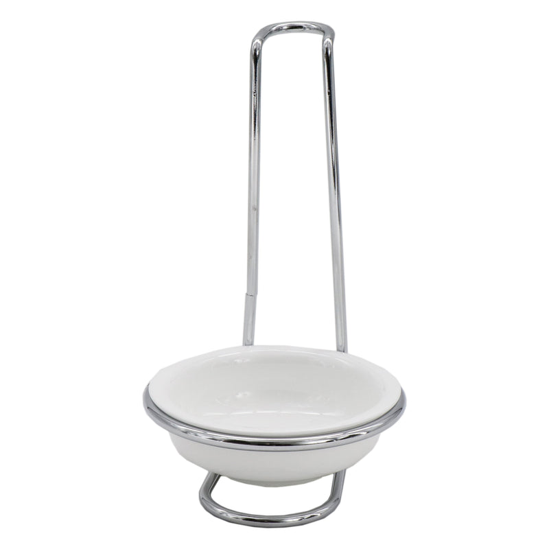 REGENT KITCHEN SPOON REST CHROME STAND WITH CERAMIC BOWL, (110X110X175MM)