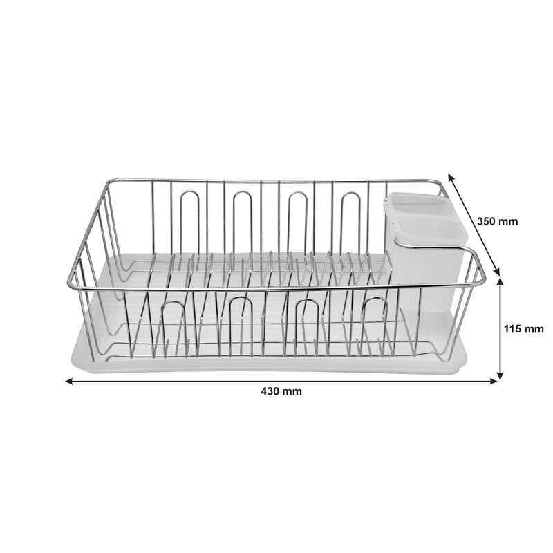 REGENT CHROME DISH RACK WITH TRAY, (430X350X115MM)