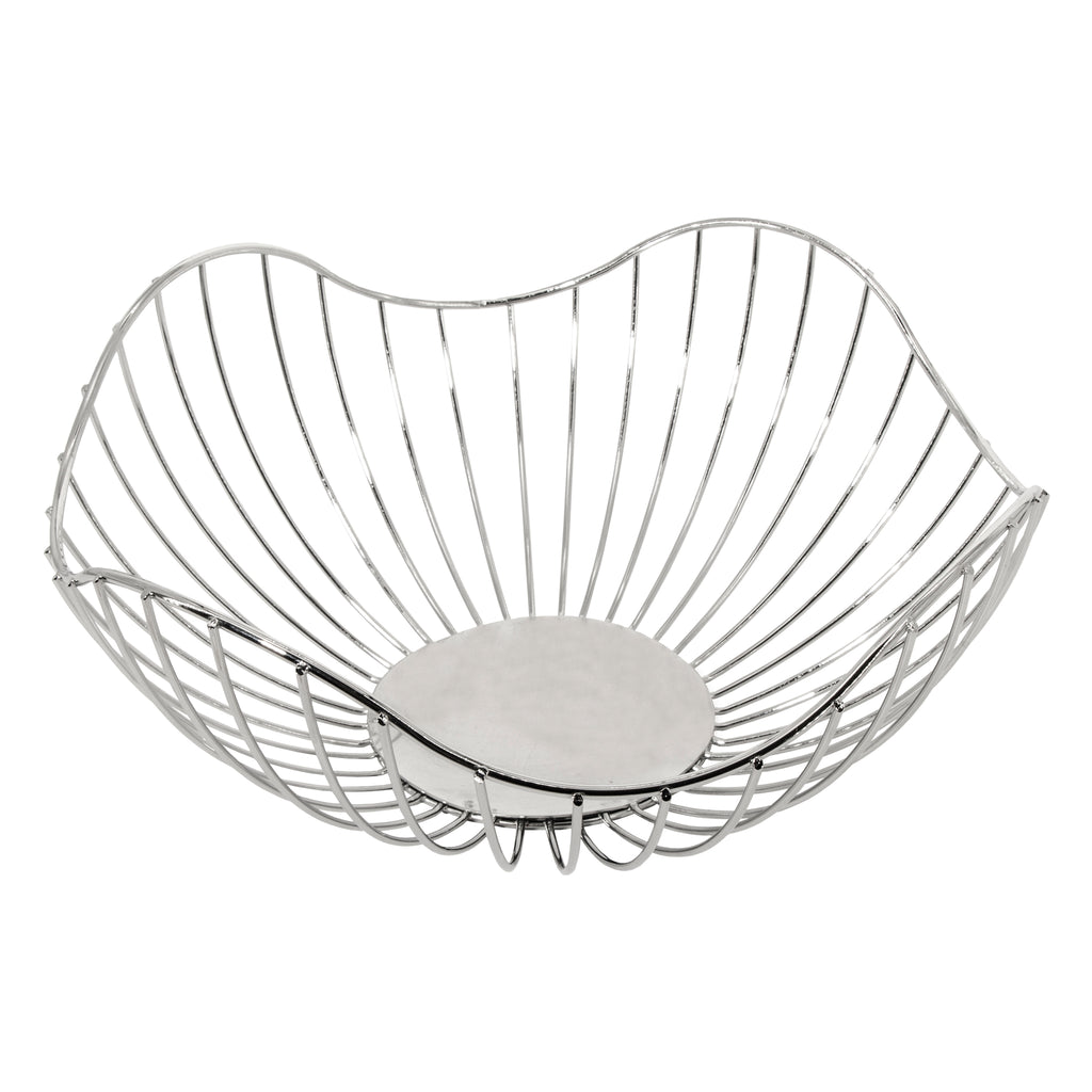 REGENT CHROME ROUND WIRE FREE-FORM BREAD/FRUIT BASKET LARGE, (285X285X130MM)