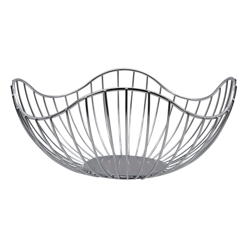 REGENT CHROME ROUND WIRE FREE-FORM BREAD/FRUIT BASKET LARGE, (285X285X130MM)