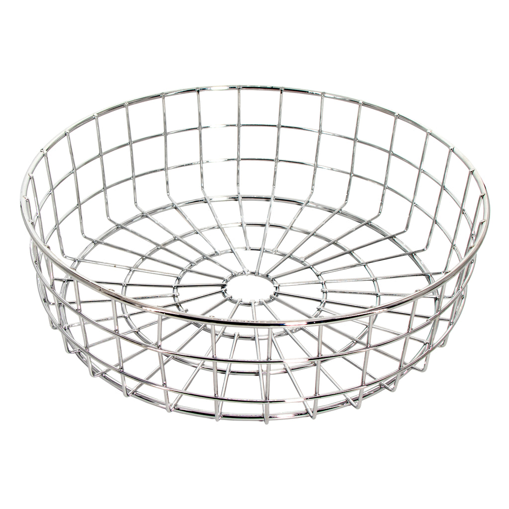 REGENT CHROME ROUND WIRE BREAD BASKET LARGE (254MM DIAX75MM)