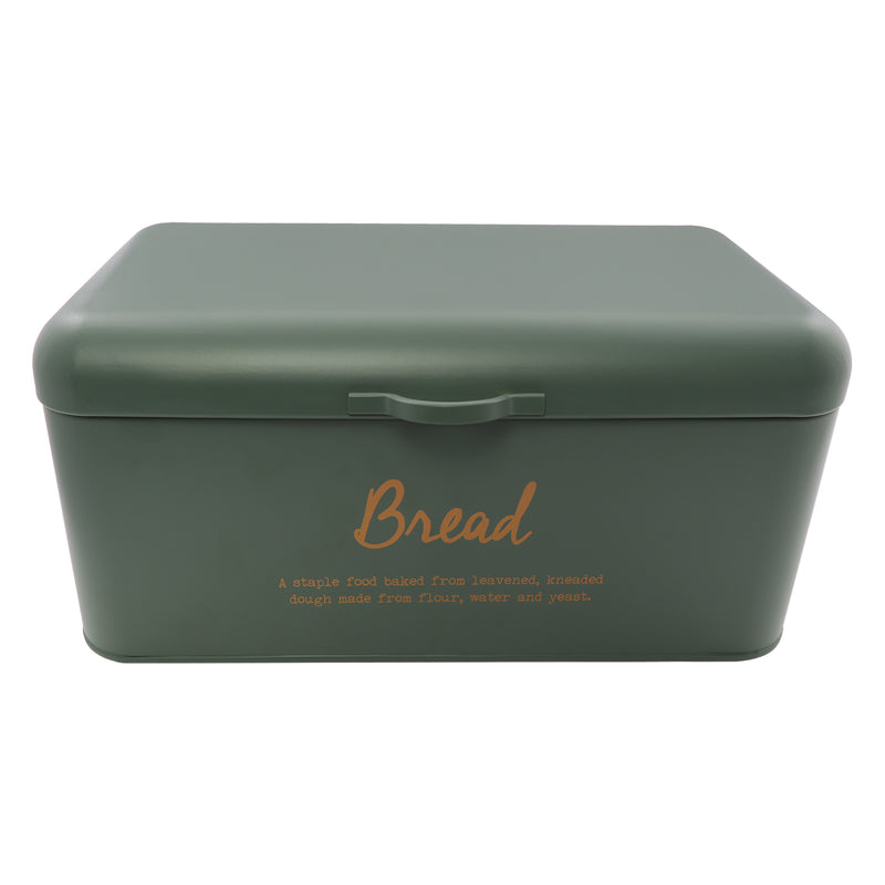 REGENT KITCHEN BREAD TIN GREEN WITH GOLD PRINTING, (335X190X120MM)