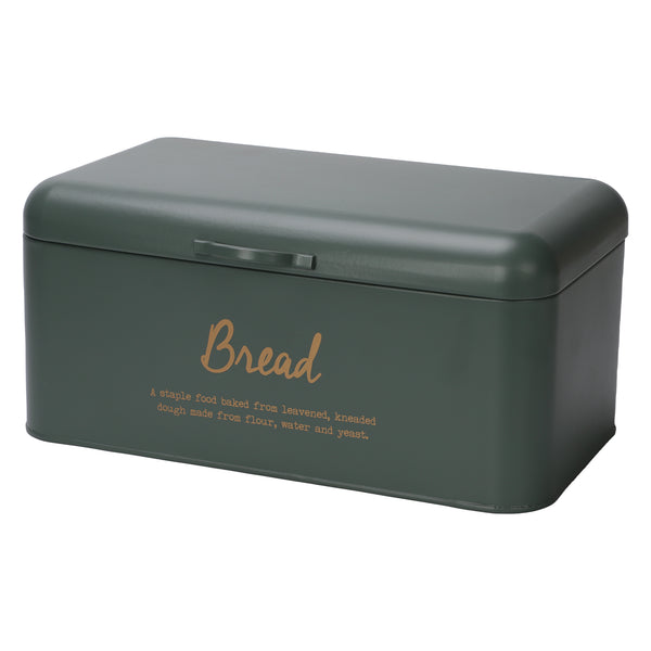 REGENT KITCHEN BREAD TIN GREEN WITH GOLD PRINTING, (335X190X120MM)