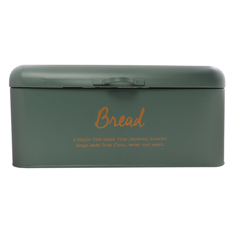 REGENT KITCHEN BREAD TIN GREEN WITH GOLD PRINTING, (335X190X120MM)