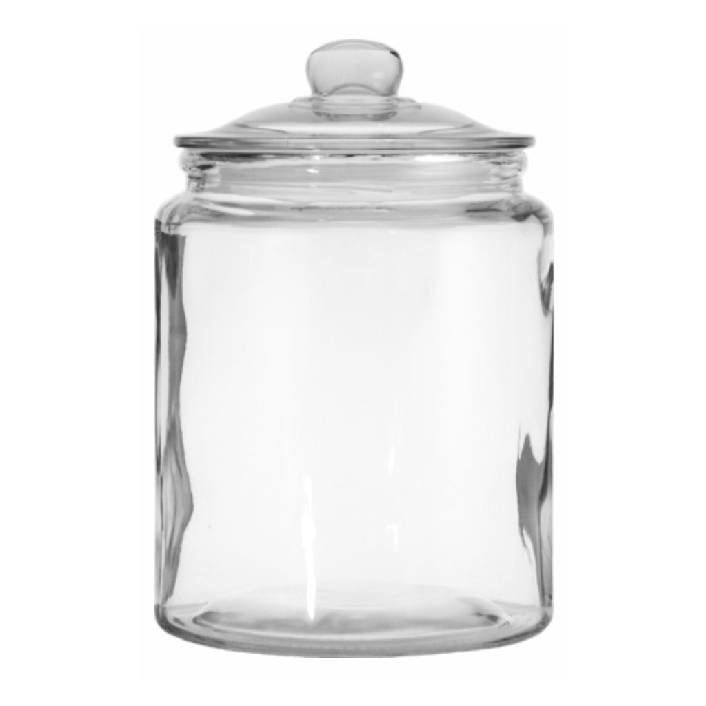 REGENT ROUND GLASS JAR WITH GLASS LID, 2.1LT (210X140MM DIA)