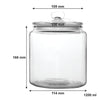 REGENT ROUND GLASS JAR WITH GLASS LID, 1.2LT (155X125MM DIA)