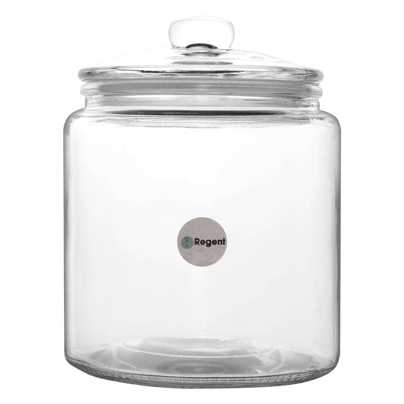 REGENT ROUND GLASS JAR WITH GLASS LID, 1.2LT (155X125MM DIA)