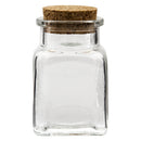 REGENT GLASS JARS SQUARE WITH CORK LID 6 PACK, 160ML (96X56X56MM)