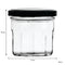 REGENT GLASS FACETED JAR WITH BLACK LID 12 PACK, 150ML (73MM DIAX65MM)