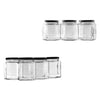 REGENT GLASS HEXAGONAL JAR WITH BLACK LID 6 PACK, 380ML (102X85X85MM)