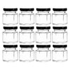 REGENT GLASS HEXAGONAL JAR WITH BLACK LID 12 PACK, 45ML (50X45X45MM)