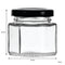 REGENT GLASS HEXAGONAL JAR WITH BLACK LID 12 PACK, 60ML (53X50X50MM)