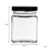 REGENT GLASS SQUARE JAR WITH BLACK LID 12 PACK, 150ML (76X55X55MM)