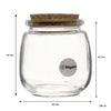 REGENT GLASS ROUND JARS WITH CORK LIDS 6 PACK, 260ML (80MM DIAX94MM)