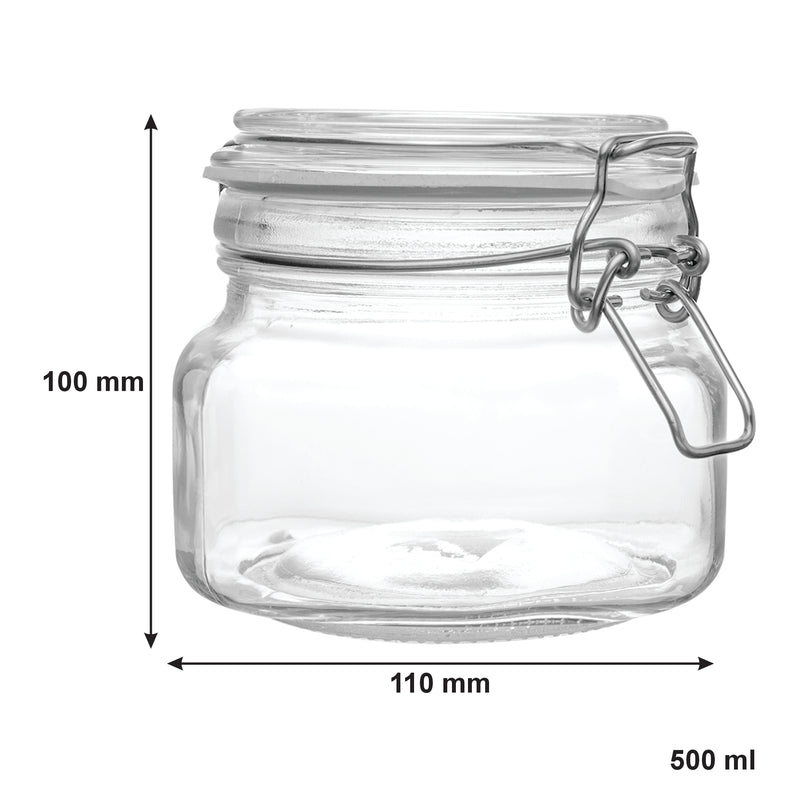 CONSOL STORE-IT JAR WITH CLIP TOP LID, 500ML (100X110X110MM)