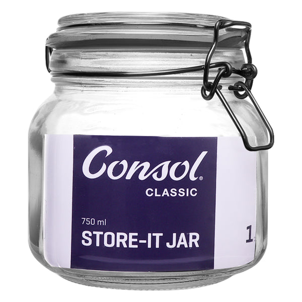 CONSOL STORE-IT JAR WITH CLIP TOP LID, 750ML (138X110X110MM)