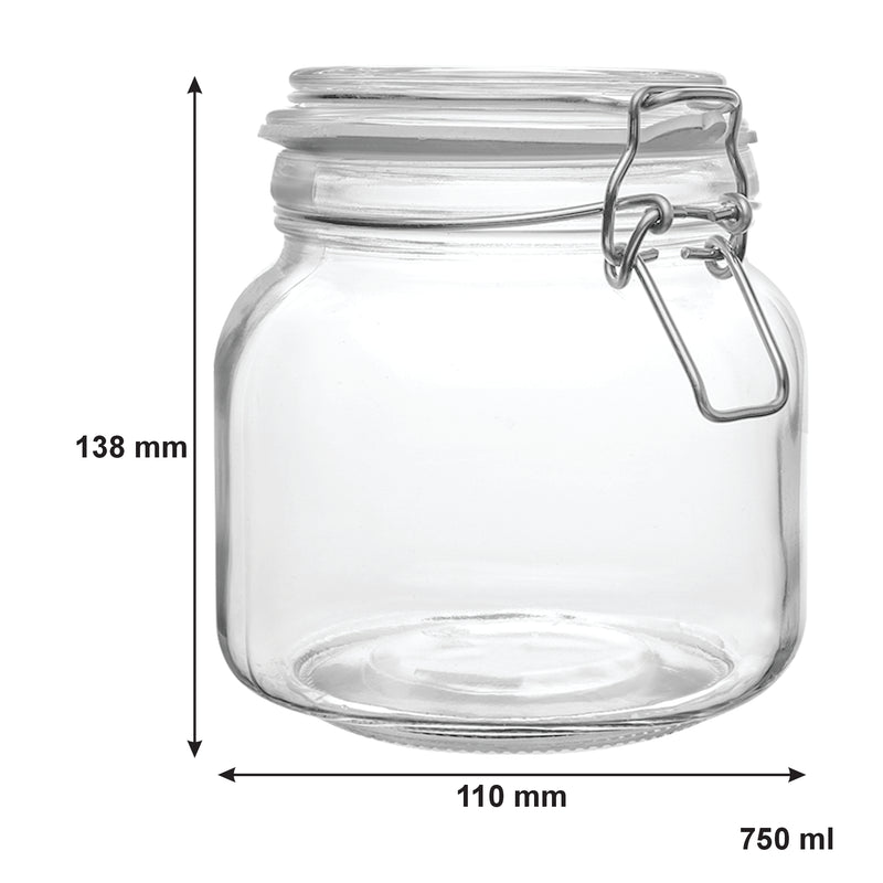 CONSOL STORE-IT JAR WITH CLIP TOP LID, 750ML (138X110X110MM)