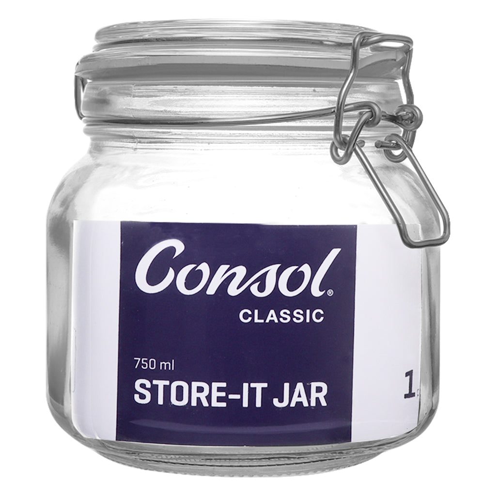 CONSOL STORE-IT JAR WITH CLIP TOP LID, 750ML (138X110X110MM)