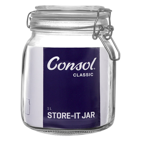 CONSOL STORE-IT JAR WITH CLIP TOP LID, 1LT (160X110X110MM)