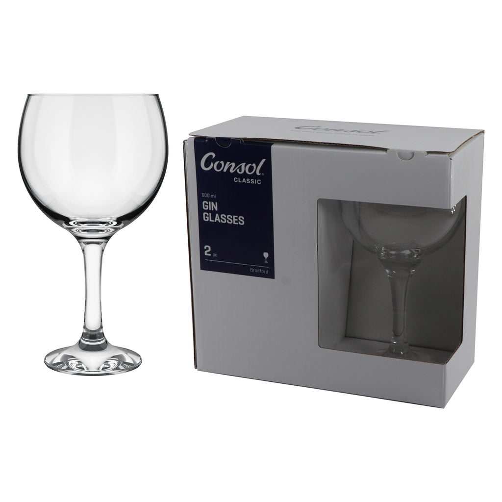 CONSOL BRADFORD STEM GIN GLASS 2 PACK, (600ML)