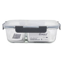 CONSOL MADRID RECT. 2 DIVISION STORAGE CONTAINER WITH CLIP ON LID, 1.36LT (230X175X76MM)