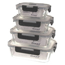 CONSOL MADRID STORAGE CONTAINERS WITH CLIP ON VENTED LIDS 4PCE VALUE PACK, (1.5LT,1LT,630ML & 370ML)