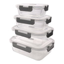 CONSOL MADRID STORAGE CONTAINERS WITH CLIP ON VENTED LIDS 4PCE VALUE PACK, (1.5LT,1LT,630ML & 370ML)