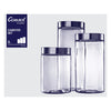 CONSOL CHICAGO CANISTERS WITH ST STEEL LIDS 3 PIECE SET, (170/220/275X115MM DIA)