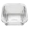 CONSOL SANTORINI 3 CLEAR SQUARE GLASS BOWLS (140ML) ON A BAMBOO SERVING BOARD, (440X105X50MM)