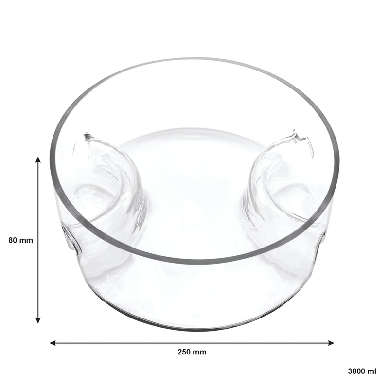 CONSOL GENOA GLASS SERVING BOWL WITH 3 SECTIONS, (250MM DIAX80MM)