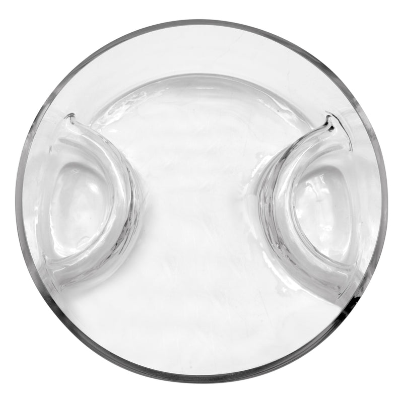 CONSOL GENOA GLASS SERVING BOWL WITH 3 SECTIONS, (250MM DIAX80MM)