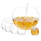 CONSOL GENOA GLASS PUNCH BOWL, 6 GLASSES (340ML) AND PLASTIC LADLE 8 PCE SET, 11LT (300MM DIAX230MM)